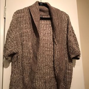 Express Brown and Cream elbow length sweater
